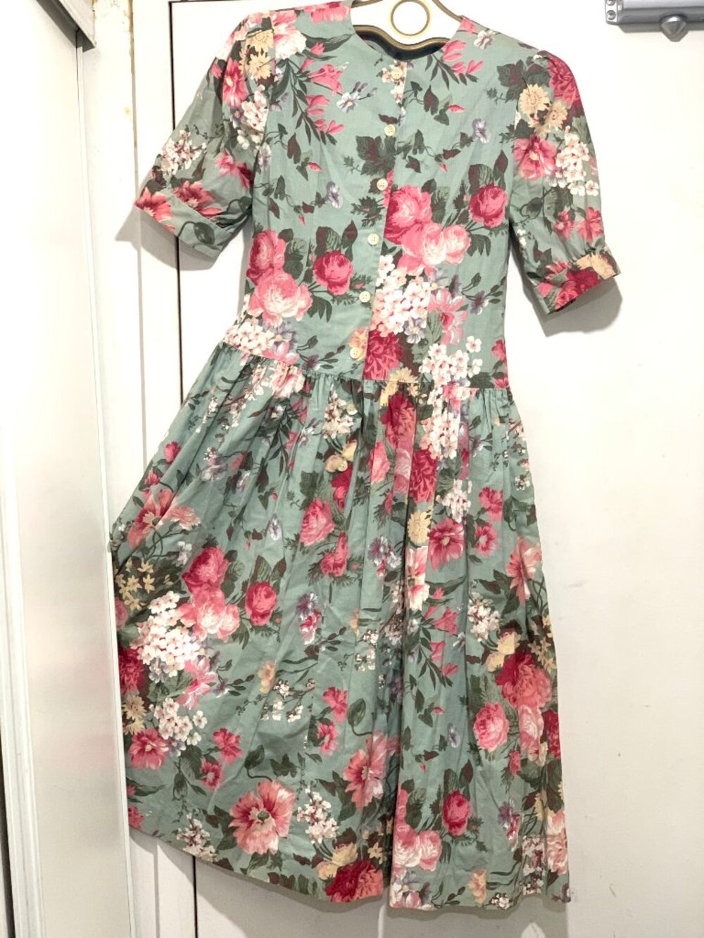 VINTAGE COTTON FLORAL MAXI DRESSES SIZE S - Picture 2 of 9